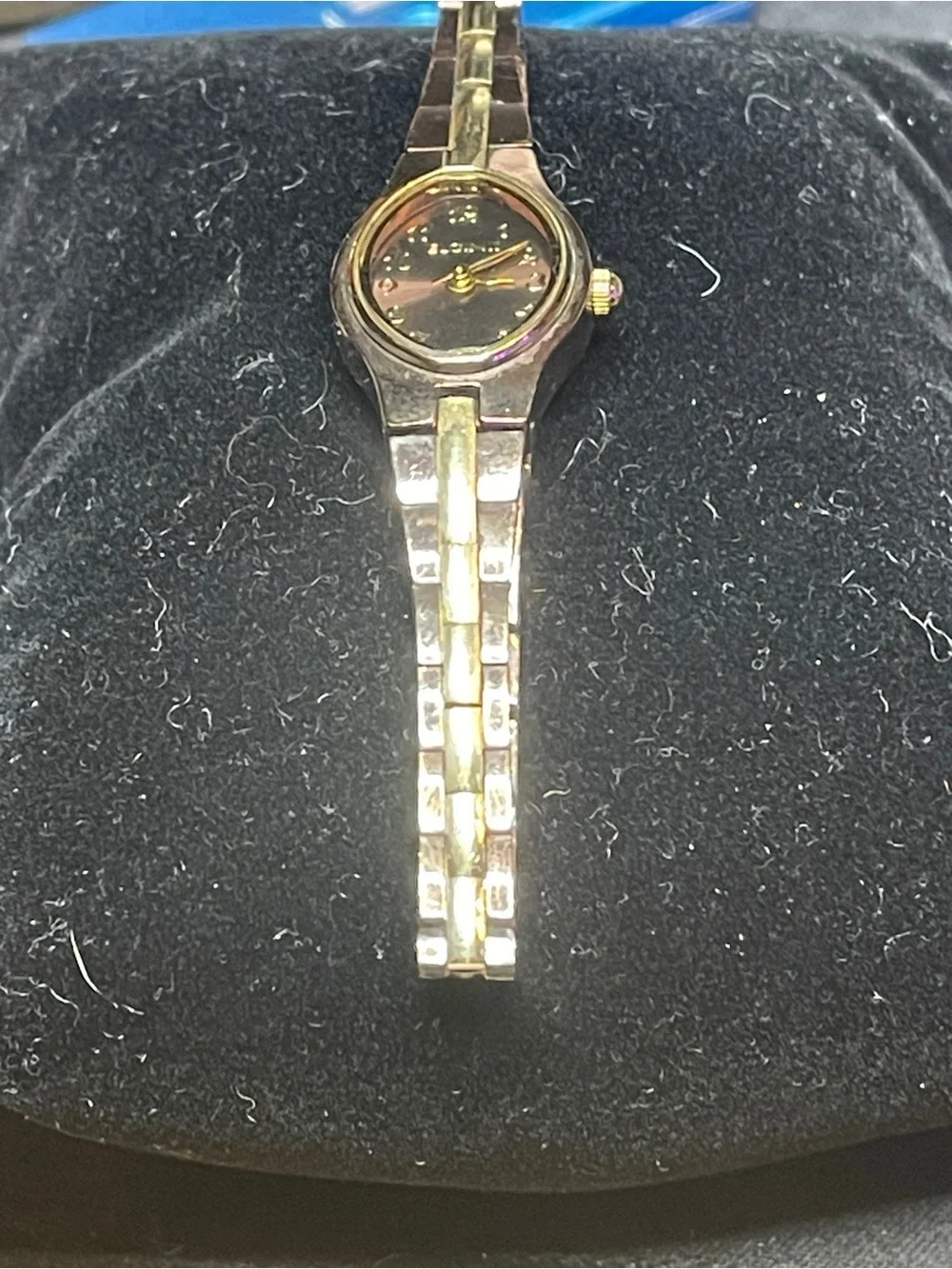 Two-Tone Women's Bracelet Watch with Brown Dial